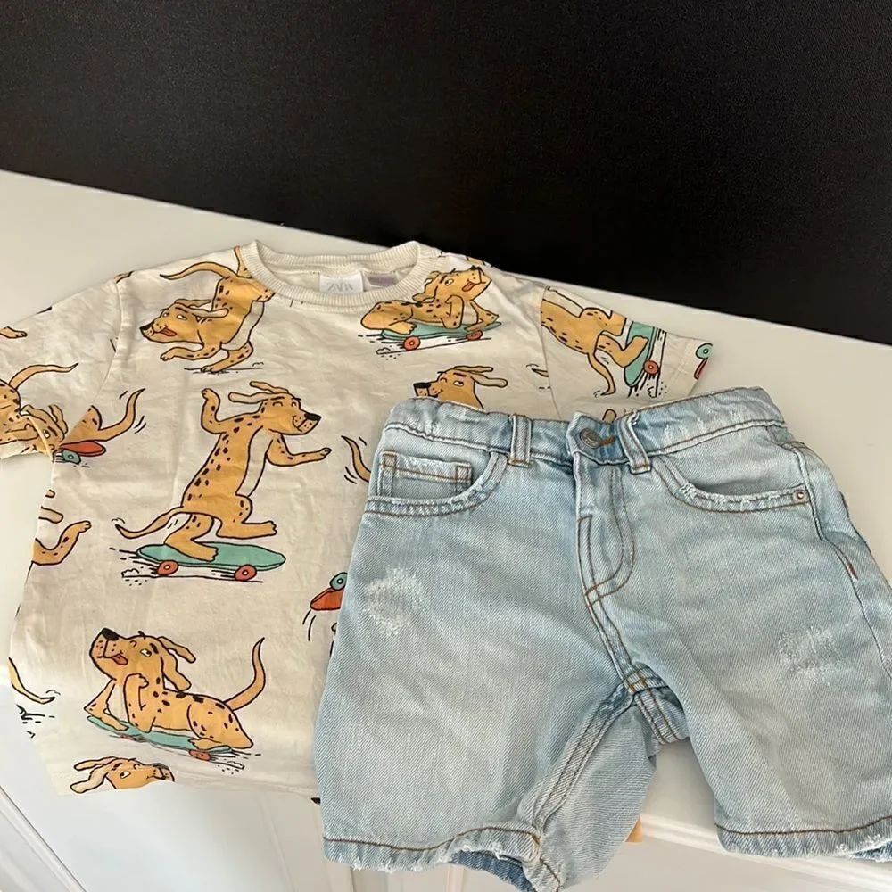 Zara Baby Top and Denim Shorts